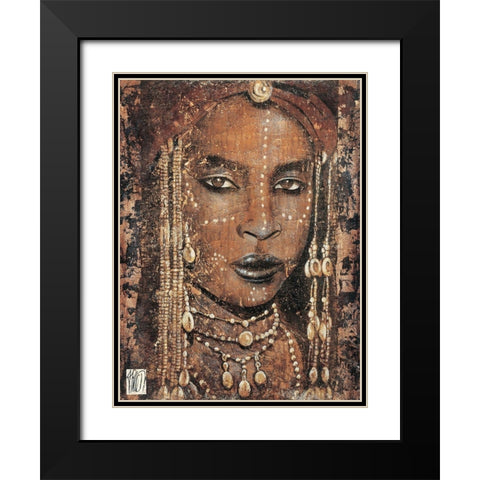 Regard Peul Black Modern Wood Framed Art Print with Double Matting by Arietti, Fabienne