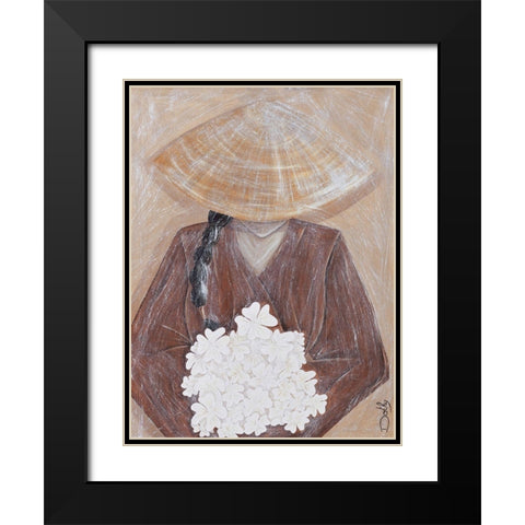 Le bouquet de fleurs Black Modern Wood Framed Art Print with Double Matting by Dothy