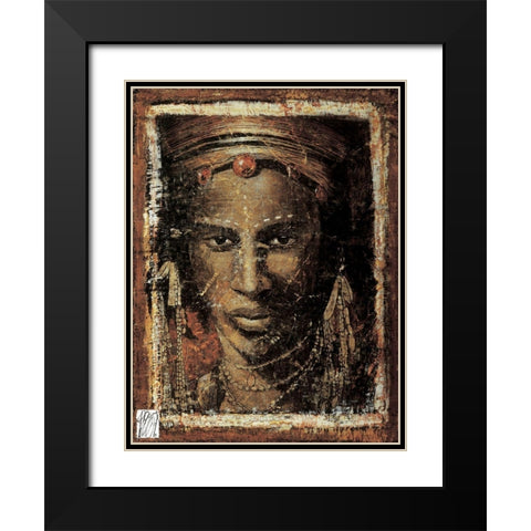 Le guerrier Black Modern Wood Framed Art Print with Double Matting by Arietti, Fabienne