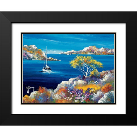 Mer dhuile Black Modern Wood Framed Art Print with Double Matting by Keiflin, Roger