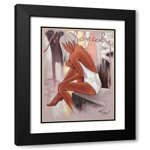 Melancolie Black Modern Wood Framed Art Print with Double Matting by Farel, Pierre