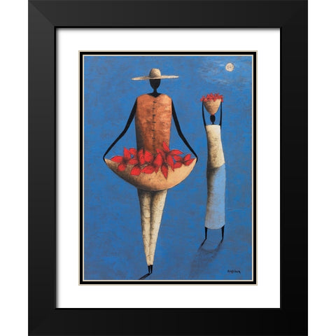 Au retour Black Modern Wood Framed Art Print with Double Matting by Rauscher, Michel