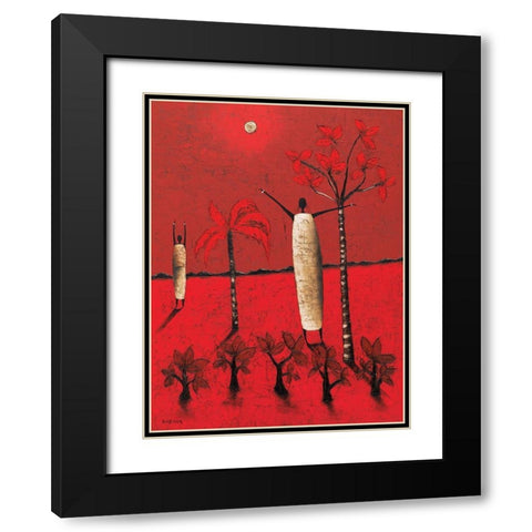 Si pres, si loin Black Modern Wood Framed Art Print with Double Matting by Rauscher, Michel