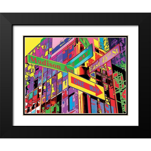 Pancartes Black Modern Wood Framed Art Print with Double Matting by Potron, Geraldine