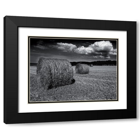 Alignement Black Modern Wood Framed Art Print with Double Matting by de Lattre, Pascal