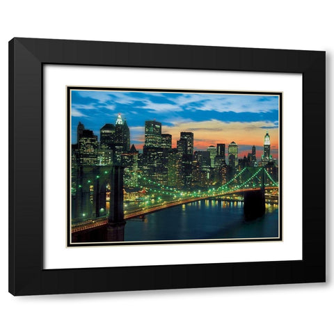 Downtown, Manhattan Black Modern Wood Framed Art Print with Double Matting by Setboun, Michel