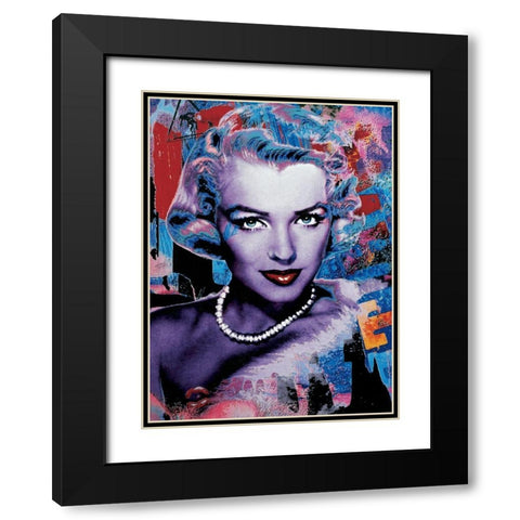 Elle Black Modern Wood Framed Art Print with Double Matting by Ortega, Guillaume