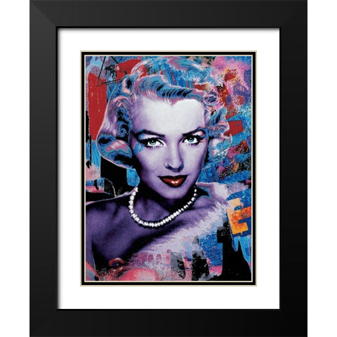Elle Black Modern Wood Framed Art Print with Double Matting by Ortega, Guillaume