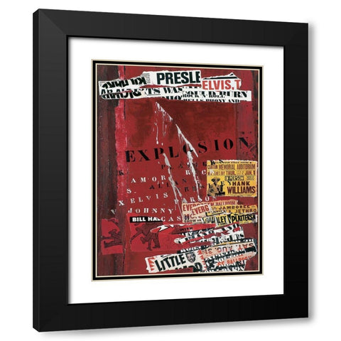 Explosion Black Modern Wood Framed Art Print with Double Matting by Pelletier, Sylviane