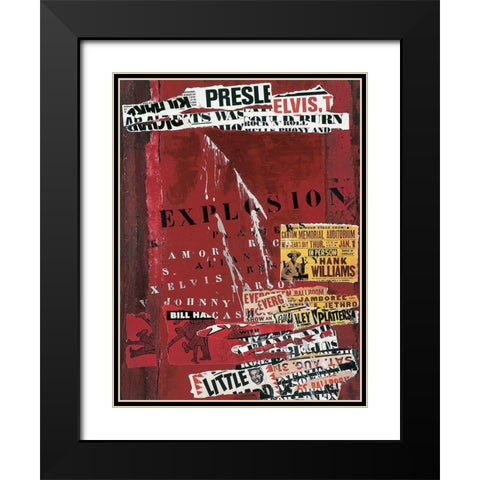 Explosion Black Modern Wood Framed Art Print with Double Matting by Pelletier, Sylviane