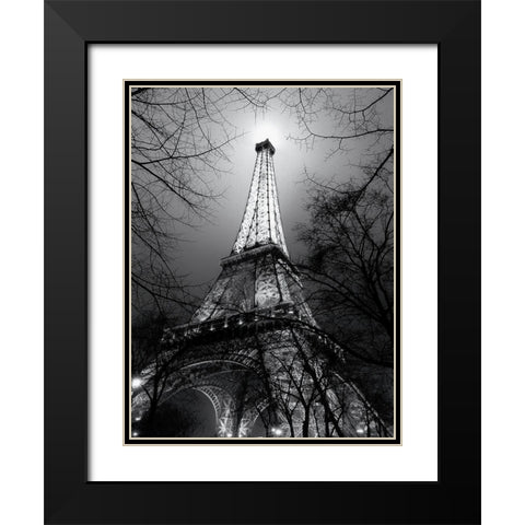 Sa Majeste La Tour Eiffel Black Modern Wood Framed Art Print with Double Matting by Carrara, Antoine