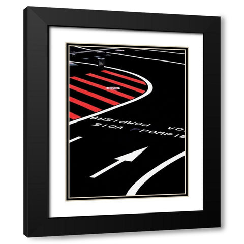 Voie pompier Black Modern Wood Framed Art Print with Double Matting by Duclos, Frederic