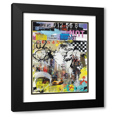 No parking Black Modern Wood Framed Art Print with Double Matting by Gachaga, Vincent