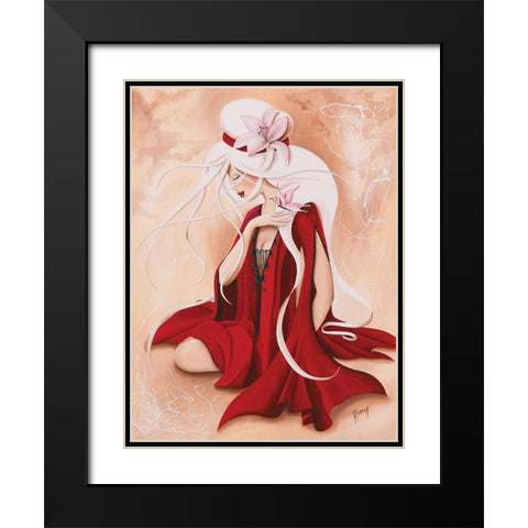 Lilou in Red Black Modern Wood Framed Art Print with Double Matting by Rhumeur, Aurelie