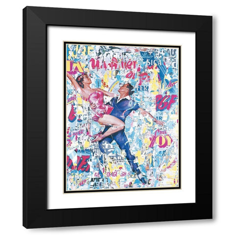 Collage I Black Modern Wood Framed Art Print with Double Matting by Durrey, Laurent
