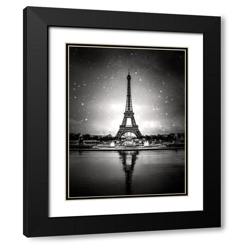Magic Eiffel Black Modern Wood Framed Art Print with Double Matting by Blonde Attitude