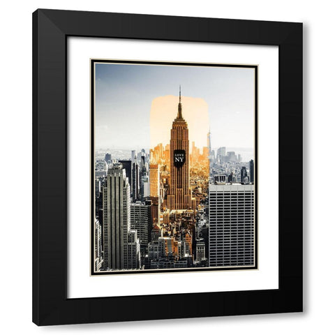 NY trace Black Modern Wood Framed Art Print with Double Matting by Braun Studio