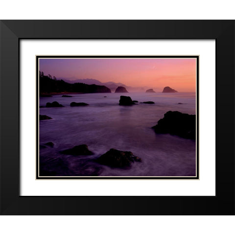 Rocks at sunset Black Modern Wood Framed Art Print with Double Matting by Braun Studio