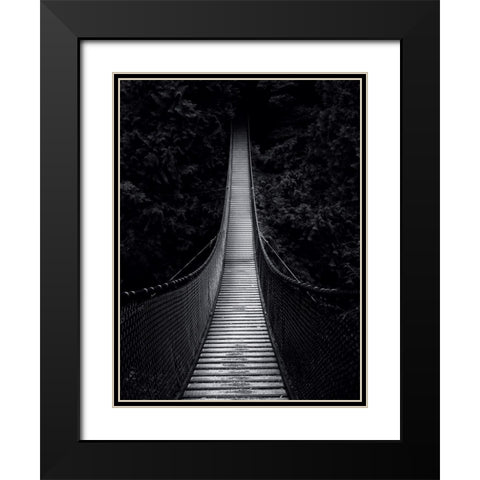 Bridge for nowhere Black Modern Wood Framed Art Print with Double Matting by Braun Studio