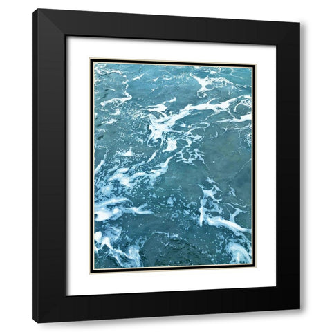 Blue Foam Black Modern Wood Framed Art Print with Double Matting by Braun Studio