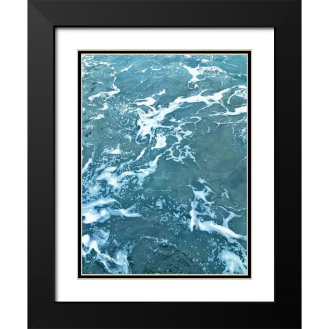 Blue Foam Black Modern Wood Framed Art Print with Double Matting by Braun Studio