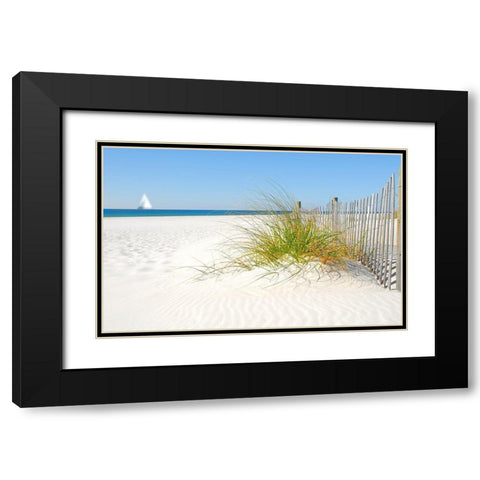 Plage V Black Modern Wood Framed Art Print with Double Matting by Braun Studio