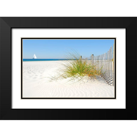 Plage V Black Modern Wood Framed Art Print with Double Matting by Braun Studio