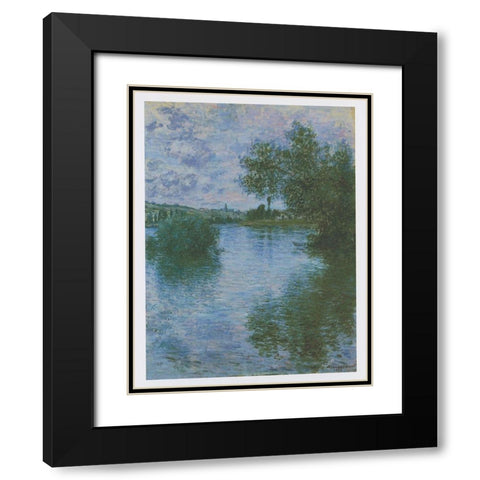 Vetheuil Black Modern Wood Framed Art Print with Double Matting by Monet, Claude