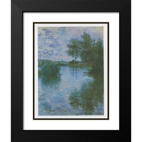 Vetheuil Black Modern Wood Framed Art Print with Double Matting by Monet, Claude