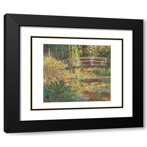 Le bassin aux nympheas, harmonie rose Black Modern Wood Framed Art Print with Double Matting by Monet, Claude