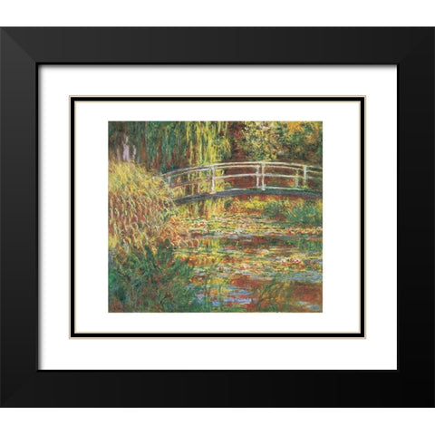 Le bassin aux nympheas, harmonie rose Black Modern Wood Framed Art Print with Double Matting by Monet, Claude