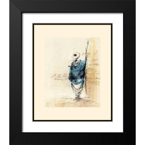 Bedouin bleu II (etude) Black Modern Wood Framed Art Print with Double Matting by Letestu, Yann