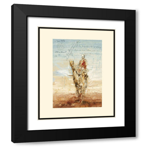 Bedouin sur son dromadaire Black Modern Wood Framed Art Print with Double Matting by Letestu, Yann