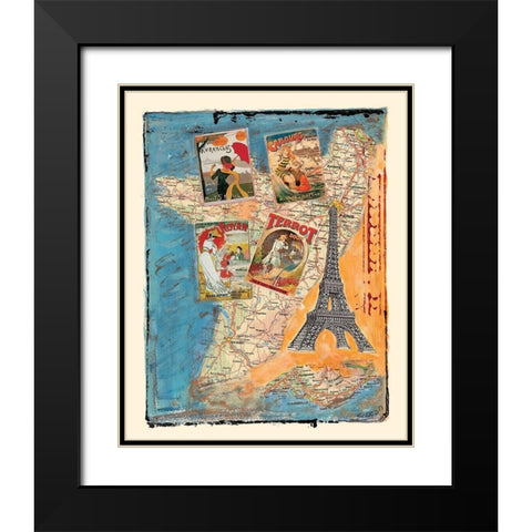 Tour de France Black Modern Wood Framed Art Print with Double Matting by Sigrid, M.