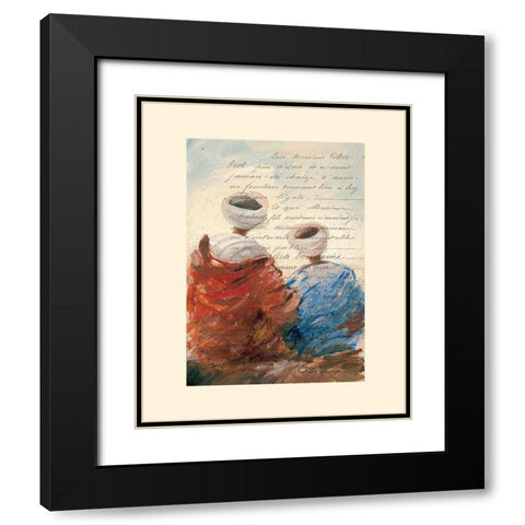 Bedouins assis II (etude) Black Modern Wood Framed Art Print with Double Matting by Letestu, Yann