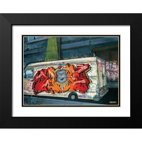 Kamtar Sens II Black Modern Wood Framed Art Print with Double Matting by Butch and Pea