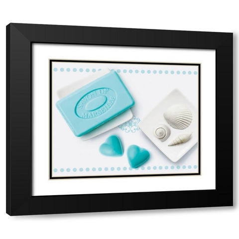 CÅ“urs de savons I Black Modern Wood Framed Art Print with Double Matting by Sultan, Galith