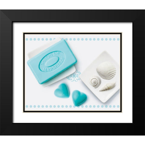 CÅ“urs de savons I Black Modern Wood Framed Art Print with Double Matting by Sultan, Galith