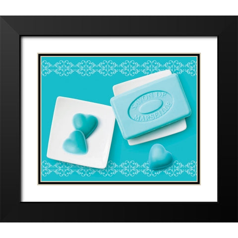 CÅ“urs de savons II Black Modern Wood Framed Art Print with Double Matting by Sultan, Galith