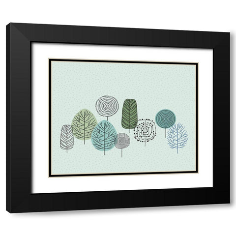 Organic 4 Black Modern Wood Framed Art Print with Double Matting by Braun Studio