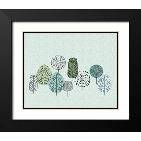 Organic 4 Black Modern Wood Framed Art Print with Double Matting by Braun Studio