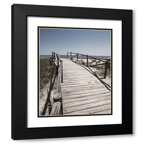 Plage 8 Black Modern Wood Framed Art Print with Double Matting by Braun Studio