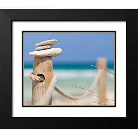 Plage 10 Black Modern Wood Framed Art Print with Double Matting by Braun Studio