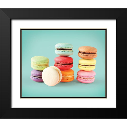 Macarons 4 Black Modern Wood Framed Art Print with Double Matting by Braun Studio