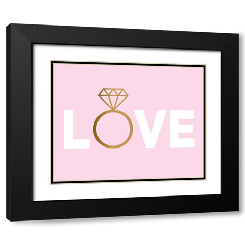 My Ring Love Black Modern Wood Framed Art Print with Double Matting by Braun Studio