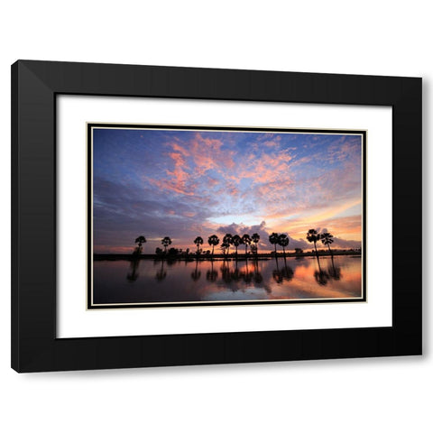 Coucher de soleil Black Modern Wood Framed Art Print with Double Matting by Braun Studio
