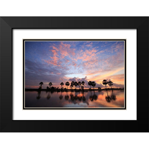 Coucher de soleil Black Modern Wood Framed Art Print with Double Matting by Braun Studio