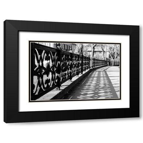 Ombre AlignÃ©e Black Modern Wood Framed Art Print with Double Matting by Braun Studio