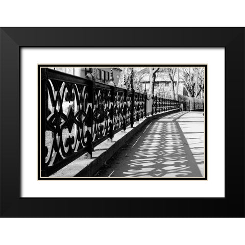 Ombre AlignÃ©e Black Modern Wood Framed Art Print with Double Matting by Braun Studio