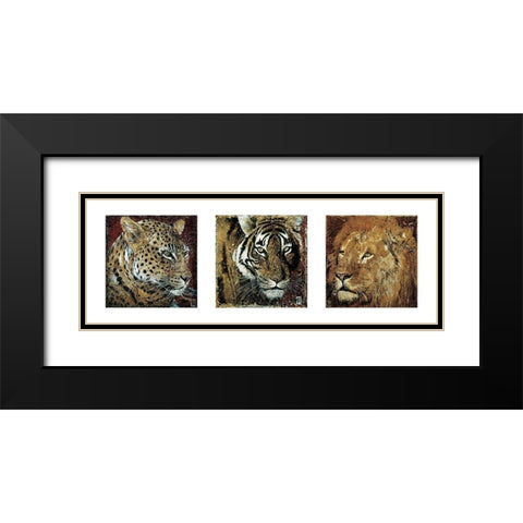 Composition Fauves Black Modern Wood Framed Art Print with Double Matting by Arietti, Fabienne